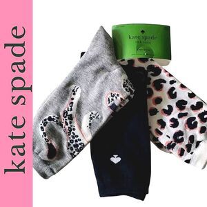 Kate Spade New York 3-PK Leopord Crew Socks